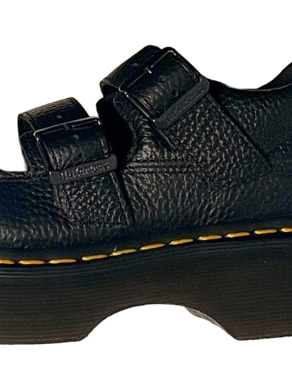 Dr. Martens Buzz Mary Jane Platform Shoes Black Milled Nappa NWT - Picture 9 of 12